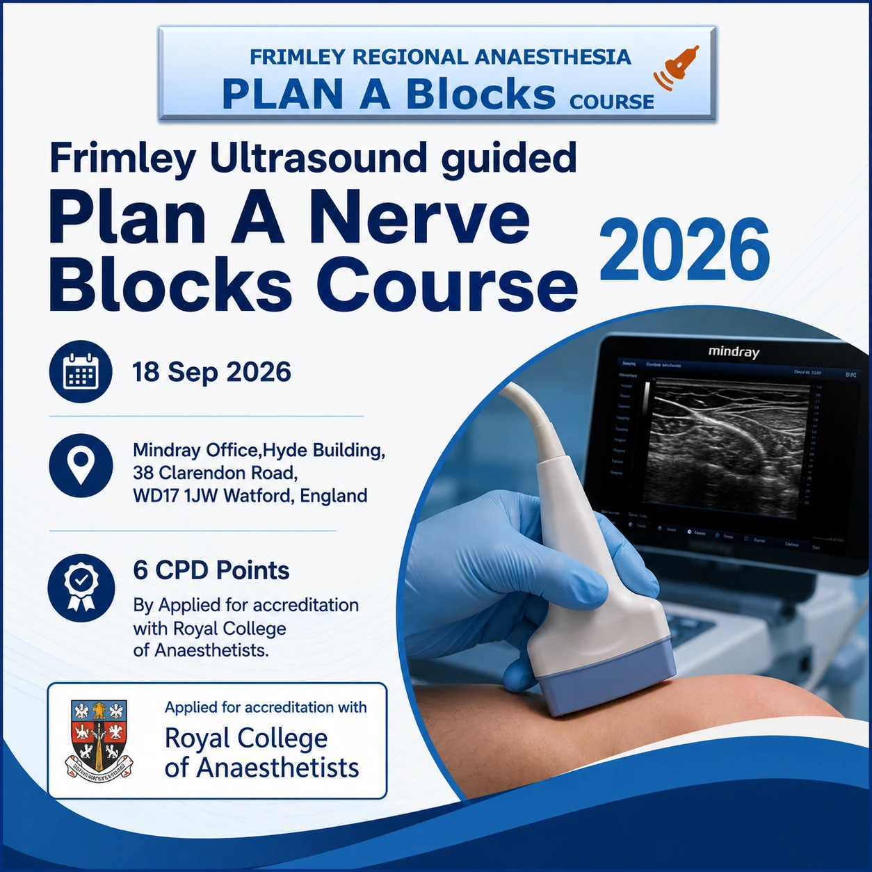 Frimley Ultrasound guided Plan A Nerve Blocks Course 2026